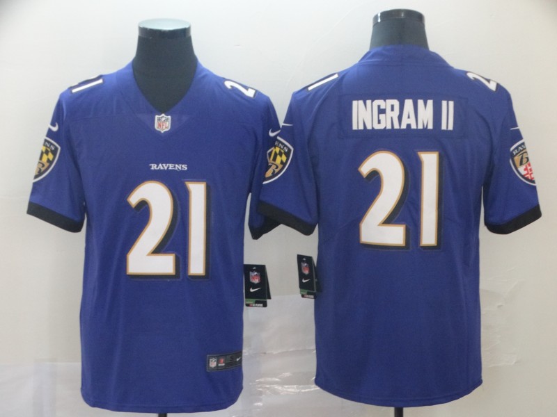 Men's Baltimore Ravens Mark Ingram II #21 Purple Jersey